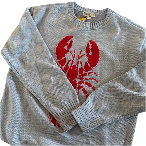 Mighty Fine Sweaters - Mighty Fine Women Light Blue Lobster Graphic Crewneck Sweater Medium NWT